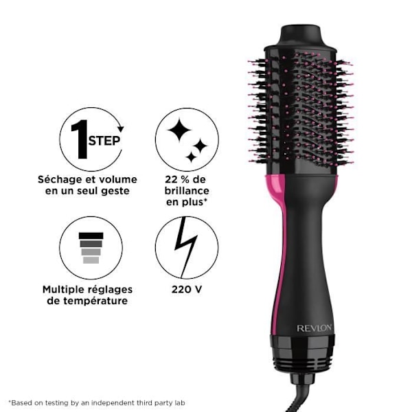 Revlon Salon One-Step Volumizing Hårtork stylingborste - RVDR5222 svart och rosa