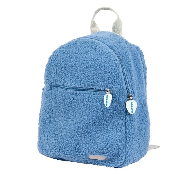 Børnerygsæk - Nattou - Blå Teddy - 28x23x14 cm - Komfortabel - Maskinvaskbar Blå