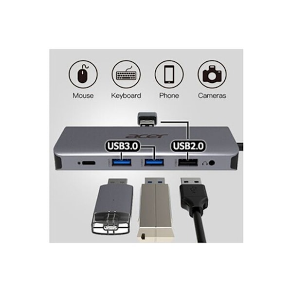USB Hub - Acer - USB-C HUB 12 EN 1 - HDMI - DisplayPort - USB 3.0