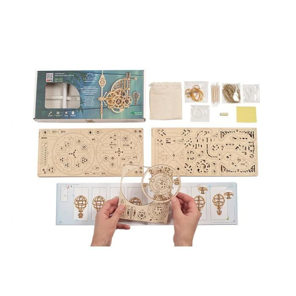 Heilurikellon mekaaninen mallisarja - UGEARS Aero-Clock 3D puinen palapeli