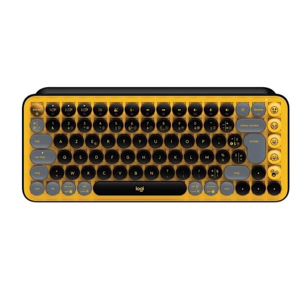 Tastatur - Trådløst - Logitech - Pop-taster - Mekanisk - Emoji-tast - AZERTY - Gul