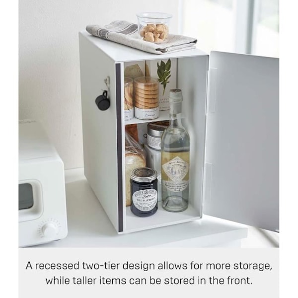 Brødkasse - Yamazaki - 5680 TOWER - Rustfrit stål - Hvid - 22 x 34,5 x 41 cm hvid