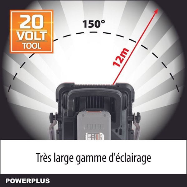 Powerplus Dual Power LED Latausprojektori POWDP8031 - 20 V ja 2700 lm - ilman akkua tai laturia orange