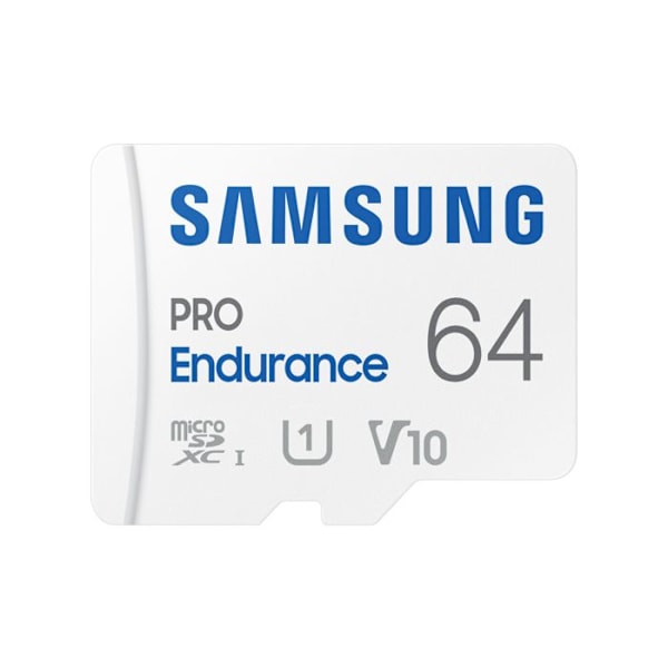 Samsung PRO Endurance 64 Gt Class 10 microSDXC-kortti, UHS-Class 1 4K-videoyhteensopivuus, SD-sovittimella, vastus