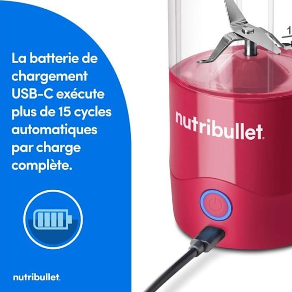 Blender portable - NutriBullet - NBP003MA - 475ml - Uden BPA - USB-C kabel