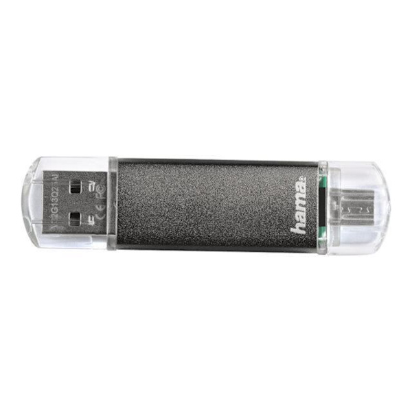 HAMA FLASHPEN LAETA TWIN 64 GB USB Flash Drive - Grå