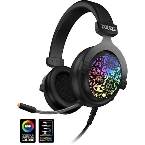 CONNECT IT DOODLE RGB CHP-6501-BK musta
