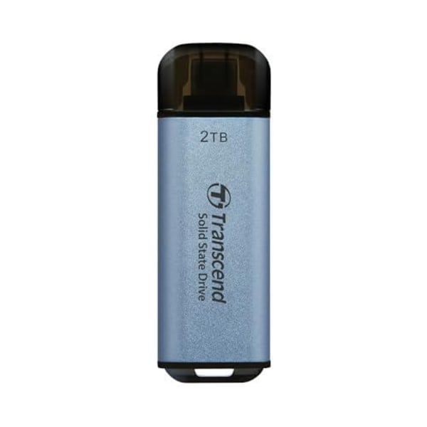 Transcend ESD300C - SSD - 2 TB - ulkoinen (kannettava) - USB 3.2 Gen 2x1 (USB-C-liitin) - taivaansininen