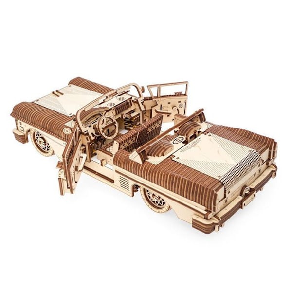 Puinen automalli - UGEARS - Cabriolet VM-05 - 3D palapeli - 739 kpl Brun og beige