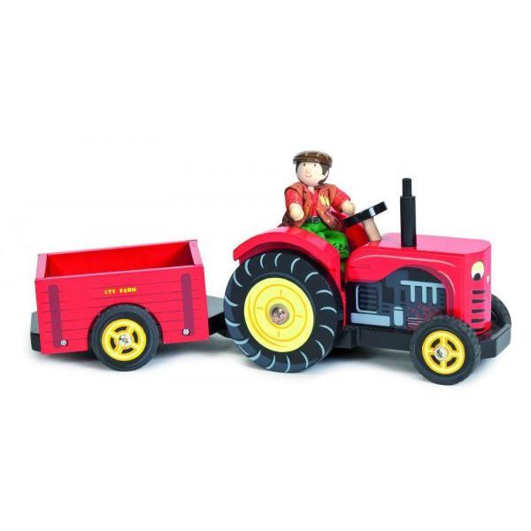 Trælegetøj Berties Tractor LE TOY VAN til børn fra 3 år og derover - Urban World Collection Grön