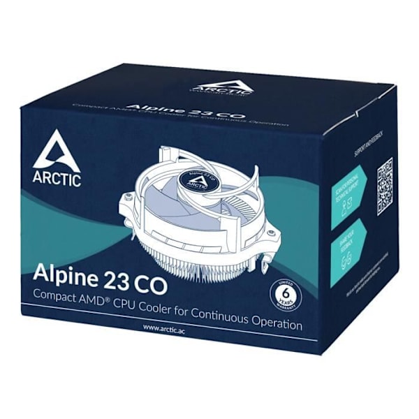 Ventirad CPU - ARCTIC - Alpine 23 - Yhteensopiva Socket AM4 - Tuulettaja 92mm PWM - Alumiini