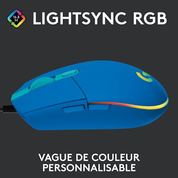 Gaming mus - Kablet - LOGITECH G - G203 - LIGHTSYNC - RGB - USB - Blå