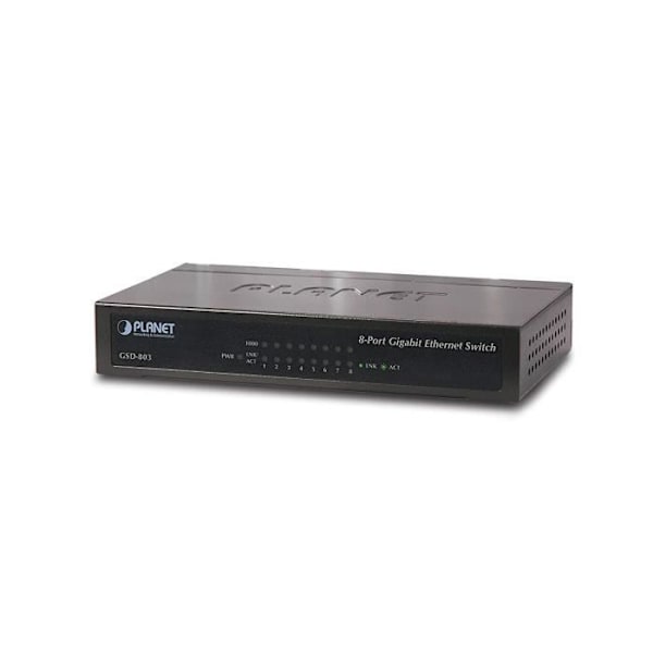Desktop Switch 8 portar 10/100/1000Base-T - DIGITUS - Extern strömförsörjning Blå