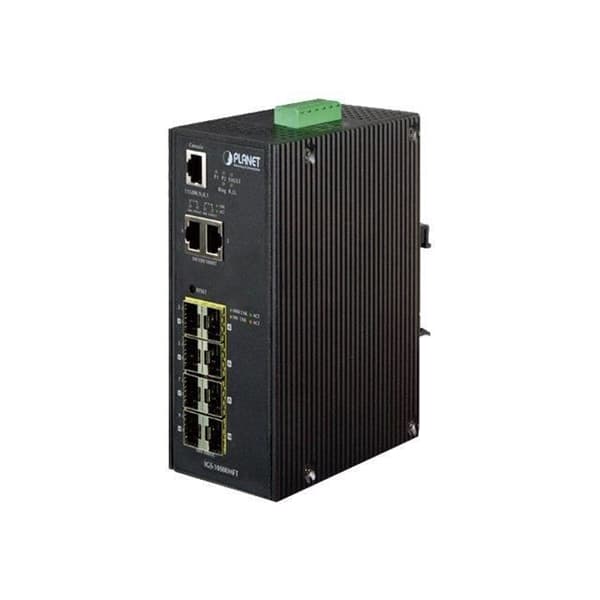 PLANET IGS-10080MFT Managed Switch 8 x SFP + 2 x 10-100-1000 DIN-skena montering