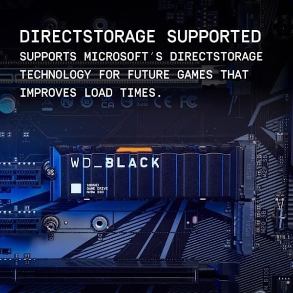 WESTERN DIGITAL SN850X hårddisk - NVME SSD - 2TB intern - M2-format med kylfläns - Svart