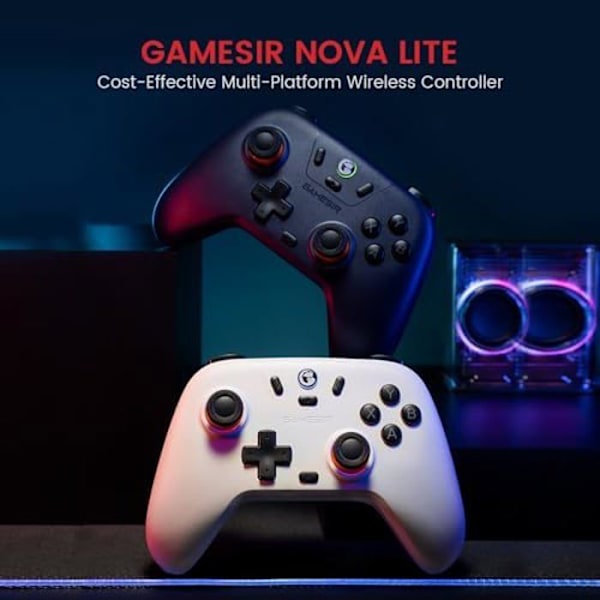 Spilcontroller - GAMESIR - T4 Nova Lite - Tri-mode tilslutning - 10 timers batterilevetid - Joysticks uden dødzone Nova Lite (mørk lilla)