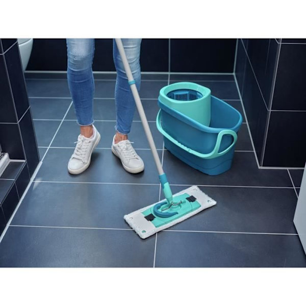 Housse micro duo Leifheit 52123, reservdel för mopphuvud Clean Twist M Ergo / PowerClean, för alla golv, 1 styck Vitt och turkos