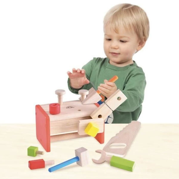 Wonderworld pieni 2-in-1-työkalulaatikko puinen HOUT192433 Flerfarvet