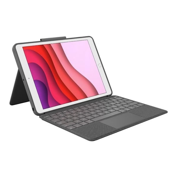 Bakgrundsbelyst tangentbordsfodral - Logitech Combo Touch - För iPad 7:e, 8:e och 9:e generationen Grå