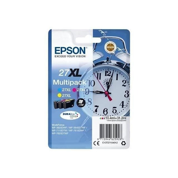 EPSON Multipack T2715 XL - Herätyskello - syaani, magenta, keltainen (C13T27154012)