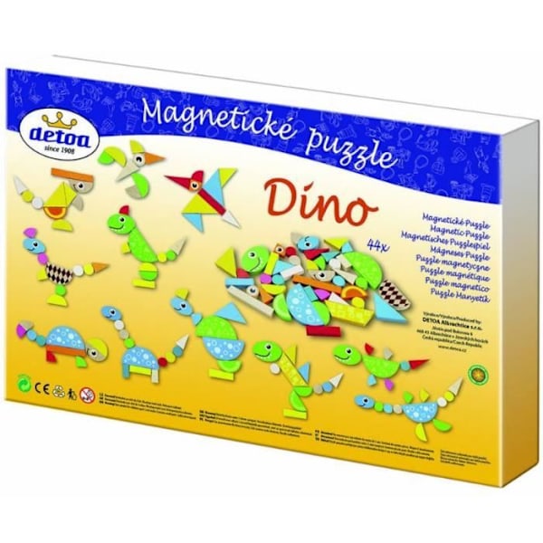 Detoa magnetisk puslespil dino junior 310 x 165 mm grønt træ 44 stykker