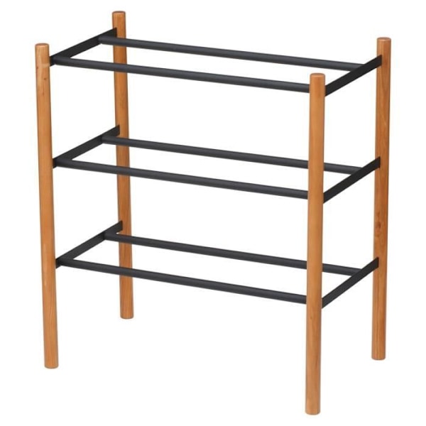 Skoskab - YAMAZAKI - Udtrækkelig - Sort - 3 hylder - Moderne design sort