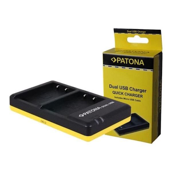 PATONA Dual Quick-Oplader 700mA USB-batterioplader til Olympus E-PL1s, E-PL2, E-PM2; OM-D E-M10; Stylus 1