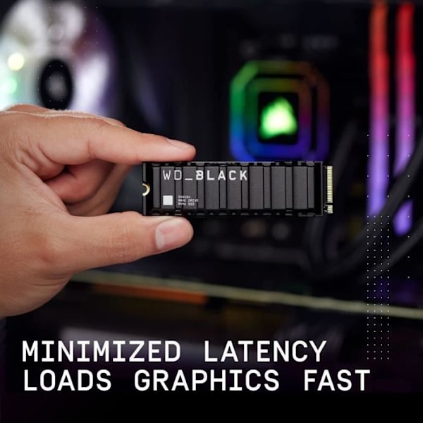 WESTERN DIGITAL SN850X harddisk - NVME SSD - 1TB intern - M2 format med radiator - Sort