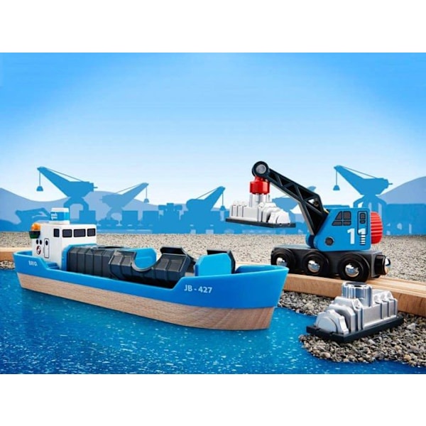 Byggespil - BRIO - 33534 - Containerskib - Blandede materialer - Flerfarvet Flerfarvet