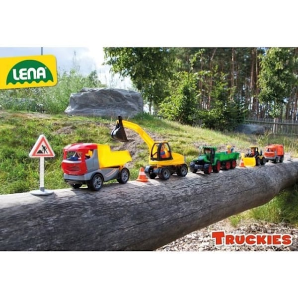Traktori - LENA - Malli 01624 - 17 cm - Muovilelu - Sisä- ja ulkokäyttöön Sort, Grøn