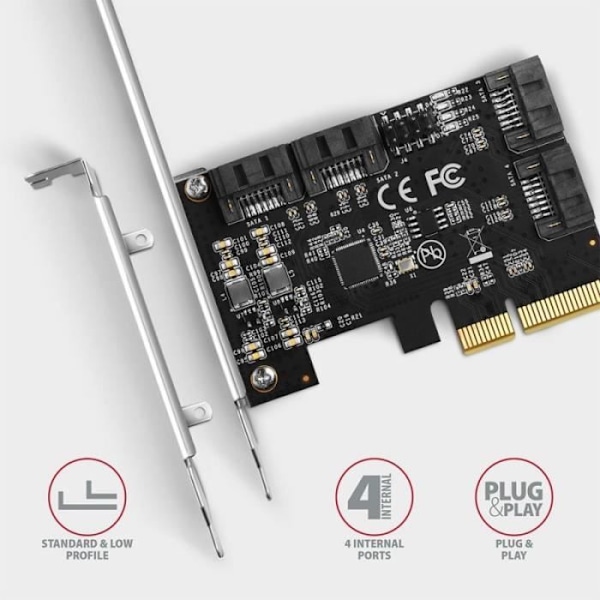 AXAGON PCES-SA4X4 PCIe-controller 4X intern SATA 6G-port + LP - 8595247906977