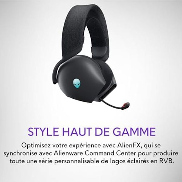 Gaming Headset - ALIENWARE - AW720H - Trådløs - Dolby Atmos - AI støjreducerende Månens mørke side