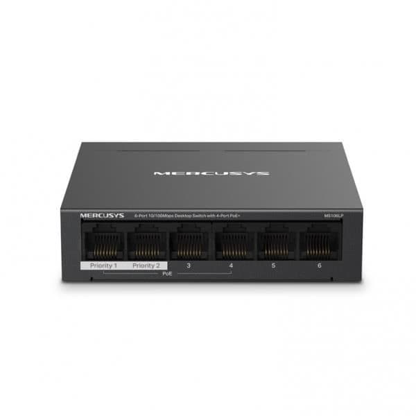 Switch Ethernet - MERCUSYS - MS106LP - 6 portar - Strömförsörjning via Ethernet (PoE) - Hanterad