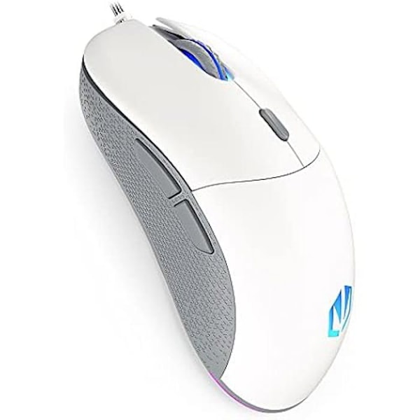 Gamingmus - ENDORFY - GEM Onyx White - 8000 DPI - RGB-belysning - Ultralet 67g Silvervit