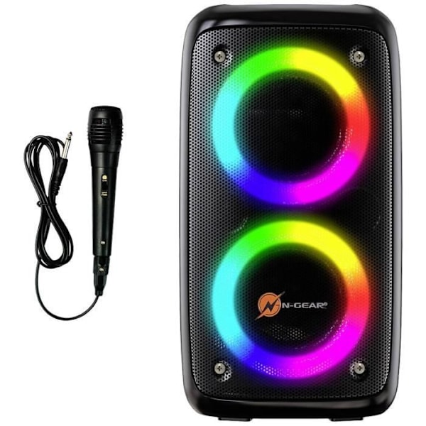 N-Gear Portable Party Bluetooth-kaiutin LGP23 karaokejärjestelmä musta