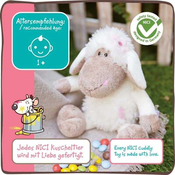 Nici pehmo - 48533 - Jolly Rosa Sheep Pehmo 25 cm