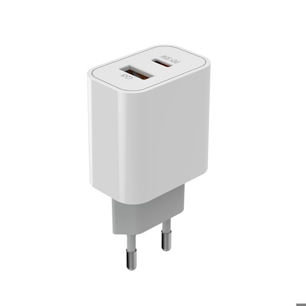 Laddare Priza, USB, Typ-C, 30 W, snabbladdare - ColorWay (CW-CHS037PD-WT) - Vit