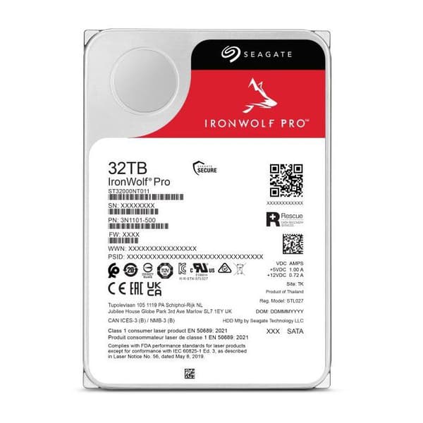 SEAGATE - IronWolf Pro - Intern NAS HDD - 32 To - 3,5 tum - 7200 varv/min