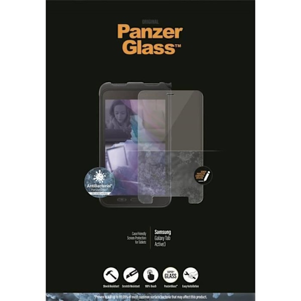 PanzerGlass kant-till-kant skärmskydd Samsung Galaxy Tab Active 3 1 st.