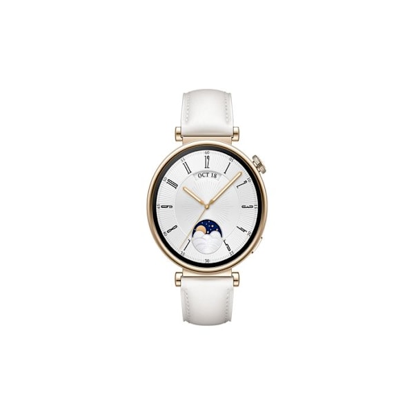 Smartwatch - HUAWEI - Watch GT 4 - 41 mm - Hvid læderrem - Vandtæthed 5 ATM