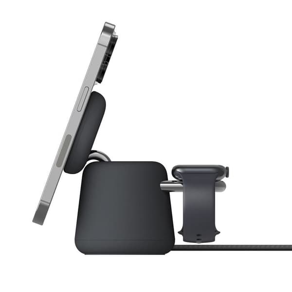 Powerbank - BELKIN - Boostchrg Pro 2in1 Qi2 - 15W - Kol - Trådlös laddning Träkol