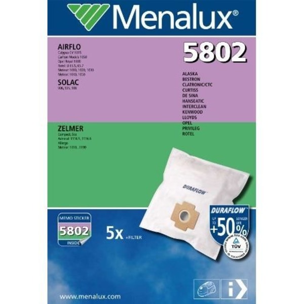 Menalux 5802 Duraflow 5 Støvsugerposer