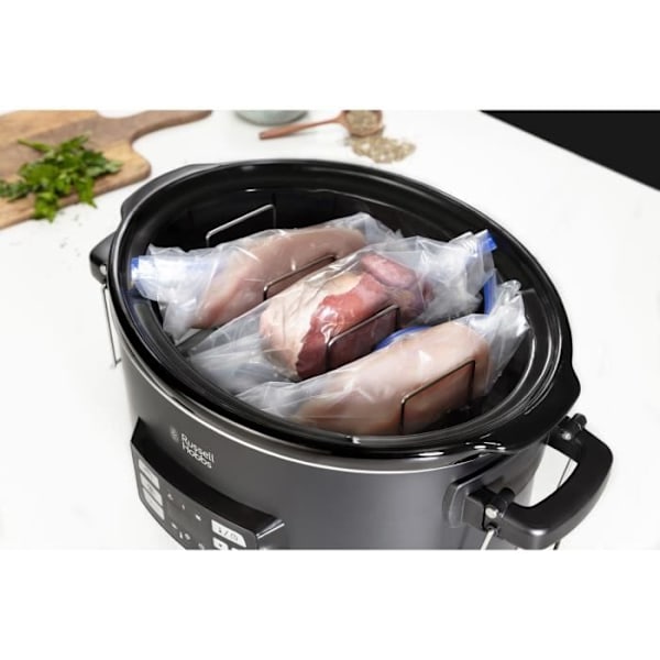 Mijoteuse RUSSELL HOBBS - 25630-56 - Kapasiteetti 6,5L - 3 kypsennysohjelmaa - Lämpötila-anturi - 350W sort