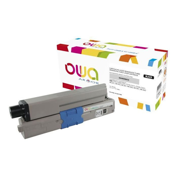 OWA sort omfabrikeret tonerpatron (alternativ til: OKI 44469803) til OKI MC352, MC361, MC362, MC562; C310, 330, 510,...
