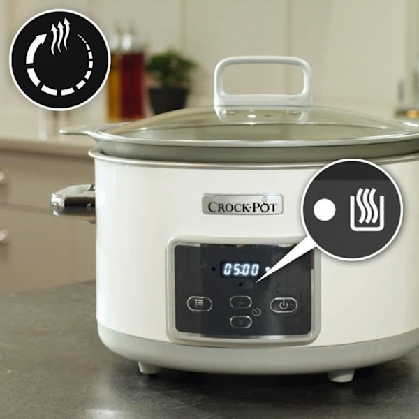 CROCK-POT CSC026X DuraCeramic Digital 5L slowcooker - Non-stick - Sautéfunktion - Timer