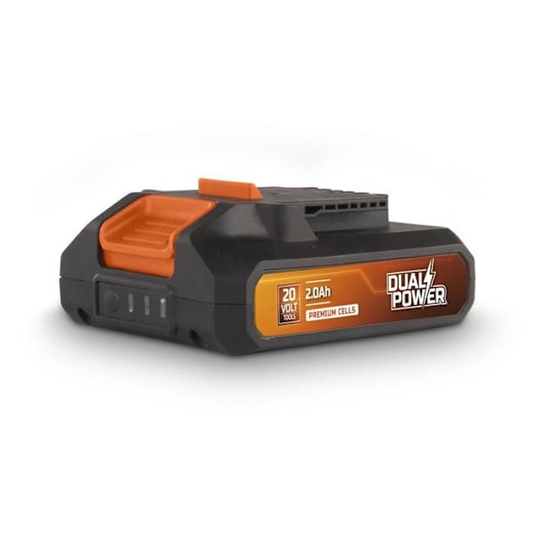 Batteri Dual Power POWDP9021 - 20 V langattomien työkalu - Tehon LED-indikaattori - Akusalusta Orange