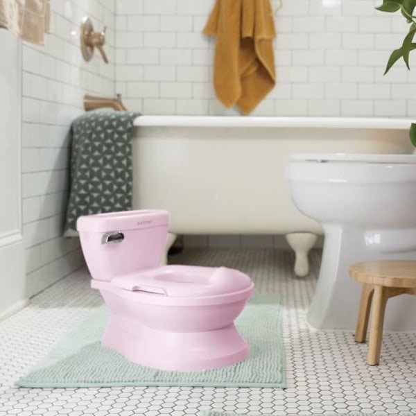 INGENUITY Mini Toilette til piger med inkluderet toiletpotte-reducer, musikalsk skyllefunktion