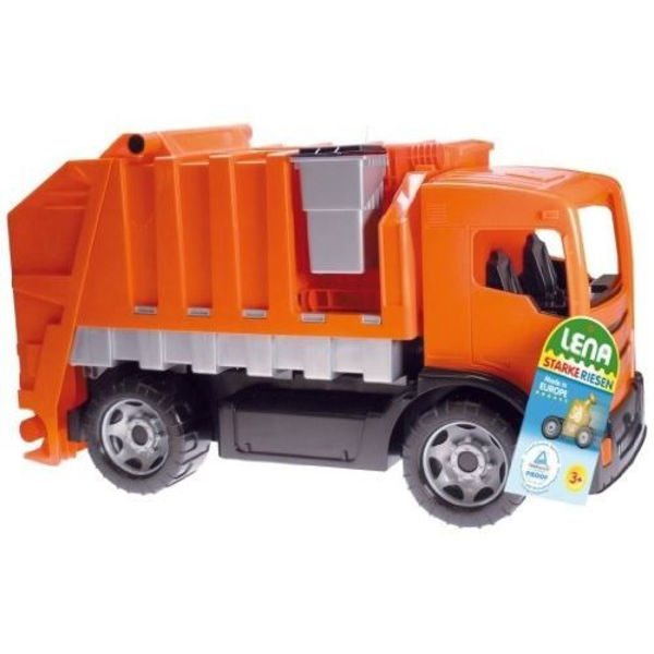 LENA 02166 - 64 cm oranssi ja harmaa roska-auto