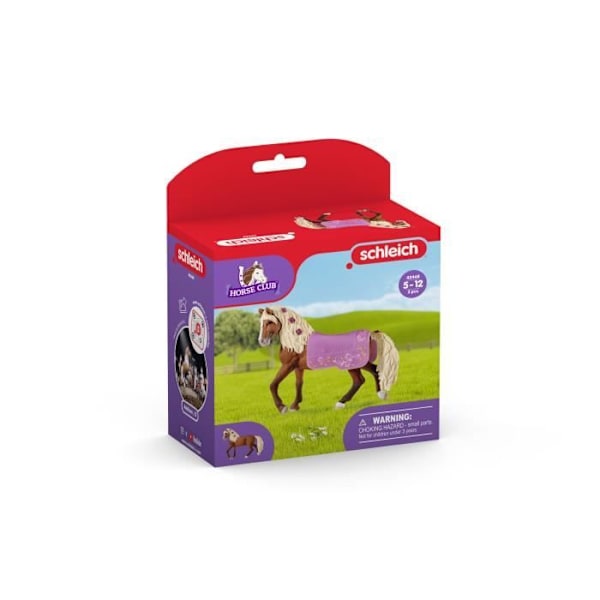 Paso Fino hingst ridestævne, schleich boks med 1 schleich hest og 1 dækken, figurboks til børn fra 5 Flerfärgad