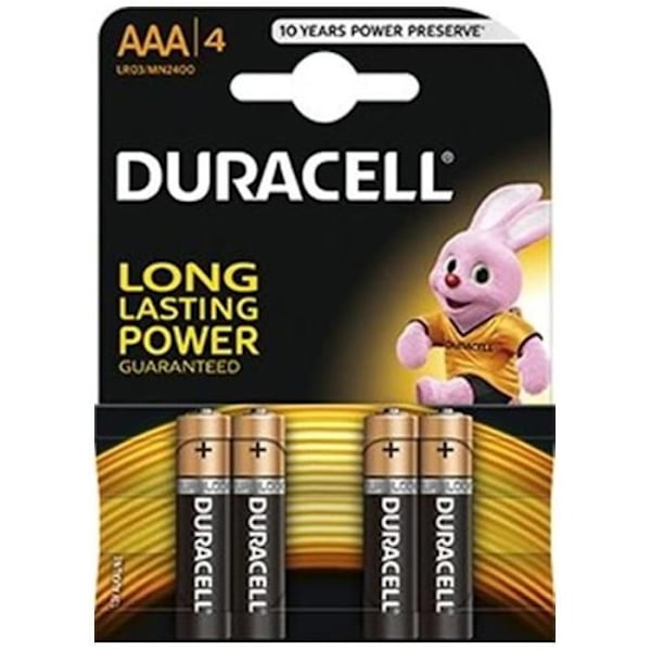 DURACELL PLUS batteri Paket med 4 AA-batterier.